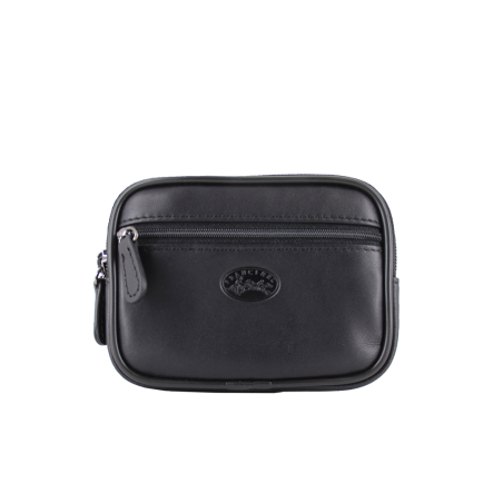 palerme pochette ceinture 2 zip cuir lisse 14cm